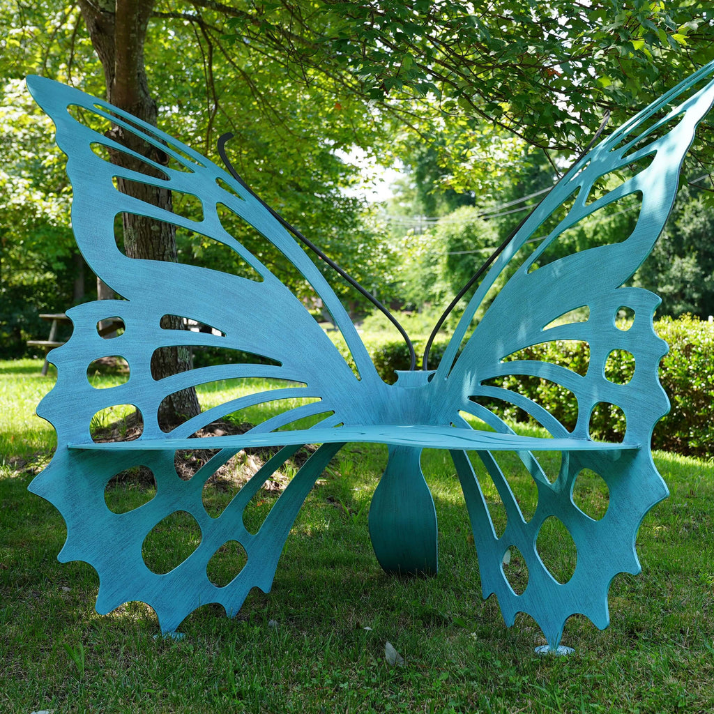 Butterfly Bench - Metal Garden Benches - Cricket Forge